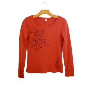 Lucy Long Sleeve Graphic Burnt Orange Thermal Top